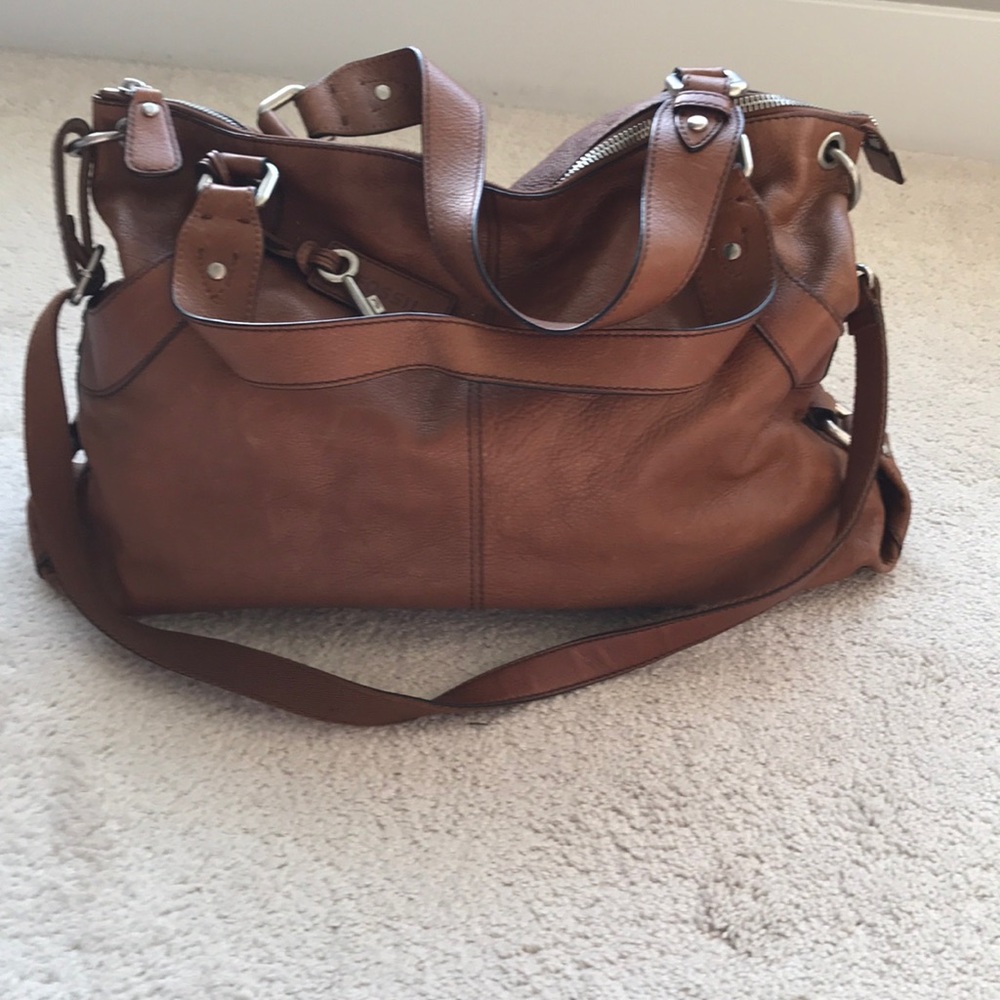 EUC Fossil Leather Chestnut Maddox Duffle